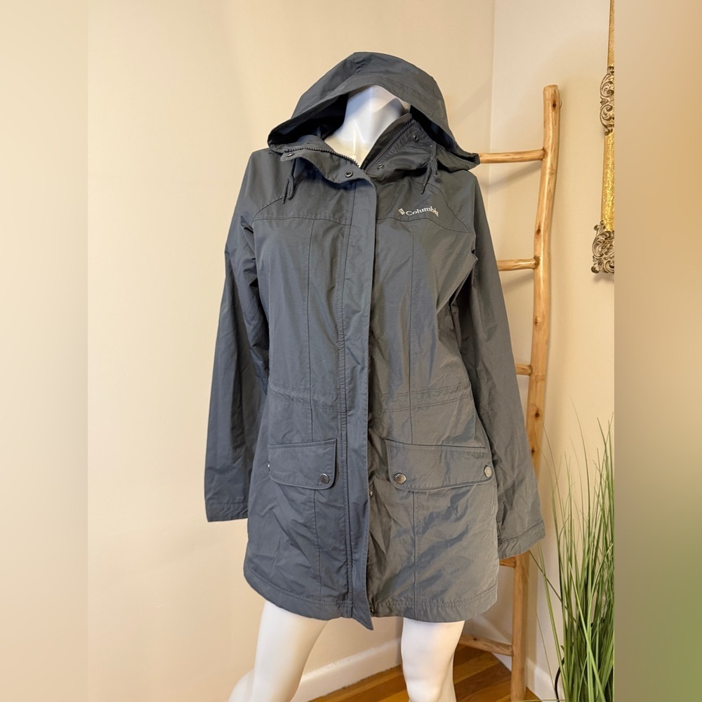 Columbia Maunch Lake Jacket Small Grey Windbreaker Cinch Waist